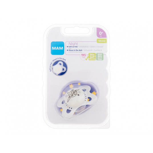 Soother MAM Night Silicone Pacifier 0m+ Planet, 1pc