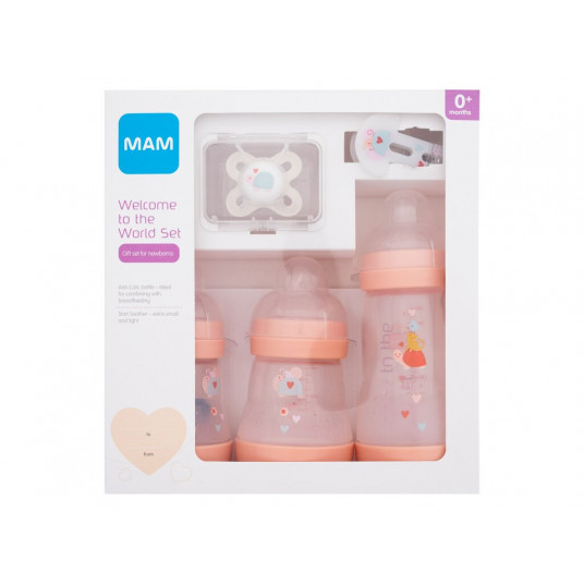 Baby Bottle MAM Welcome To The World Set 0m+ Pink, 1pc, Rinkinys