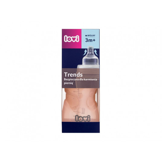 Buteliukas kūdikiui LOVI Trends Bottle 3m+ Pink, 250ml