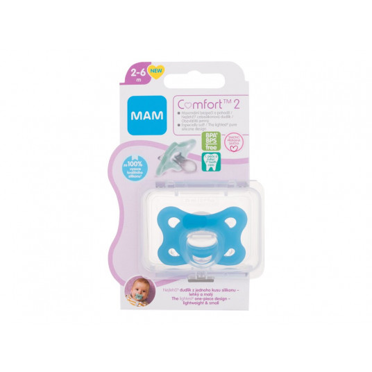 Čiulptukas MAM Comfort 2 Silikoninis čiulptukas 2-6m Mėlynas, 1vnt