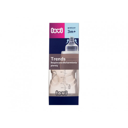 Buteliukas kūdikiui LOVI Trends Bottle 3m+ Beige, 250ml