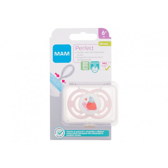 Čiulptukas MAM Perfect Silicone Pacifier 6m+ Turtle, 1vnt