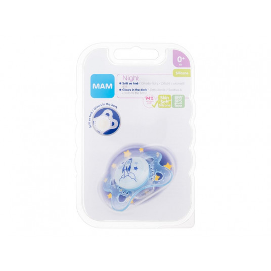 Soother MAM Night Silicone Pacifier 0m+ Rocket, 1pc