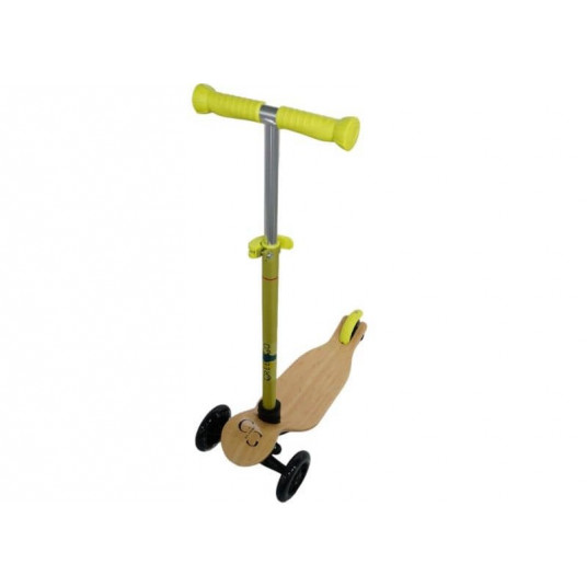 Paspirtukas triratis medinis Wood Kids Scooter Green