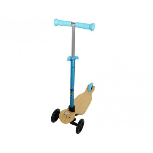 Paspirtukas triratis medinis Wood Kids Scooter Blue