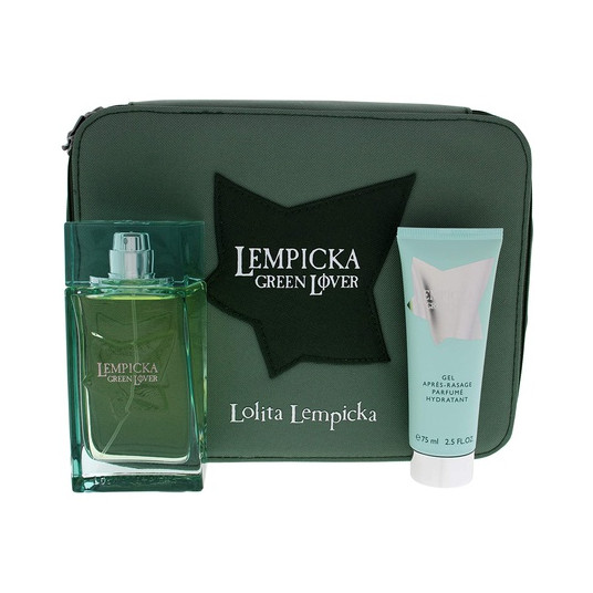 Rinkinys vyrams Lolita Lempicka Green Lover EDT 100ml + balzamas po skutimosi 75ml + kosmetinė