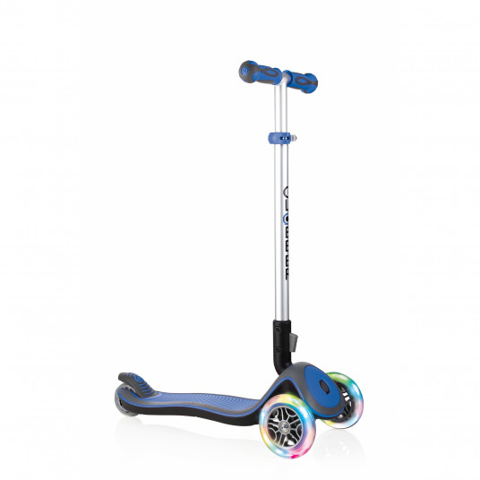 GLOBBER paspirtukas Elite Deluxe Lights, tamsiai mėlynas, 444-400