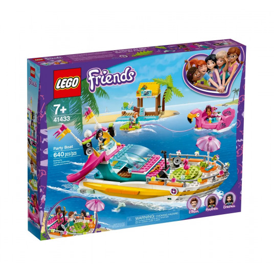 Lego, Draugai, Vakarėlio valtis, Konstrukcinis rinkinys, 41433, Berniukams ir mergaitėms, Unisex, 7+ metų, 640 vnt.