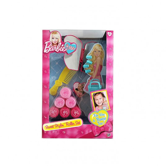 Barbie by Mattel,  Glamtastic Sweet Stylin Rollers, Doll Accessory Play Set, Barbie and Me, For Girls, 3+ years, 13 pcs
