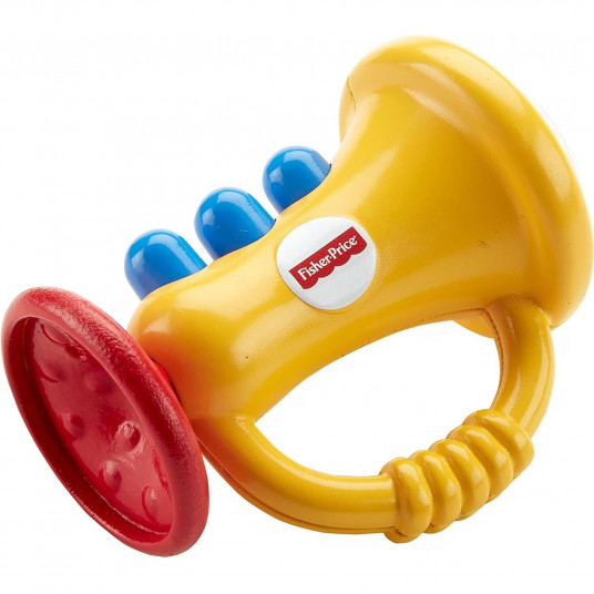 Fisher Price, Teethe`N, Trumpet, Rattle Toy, Unisex, 3+ months