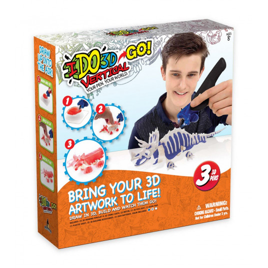 Ido3D, Bring Your 3D Artwork To Life, 3 Color Change Vertical Pens, Drawing Playset, For Boys, 8+ years