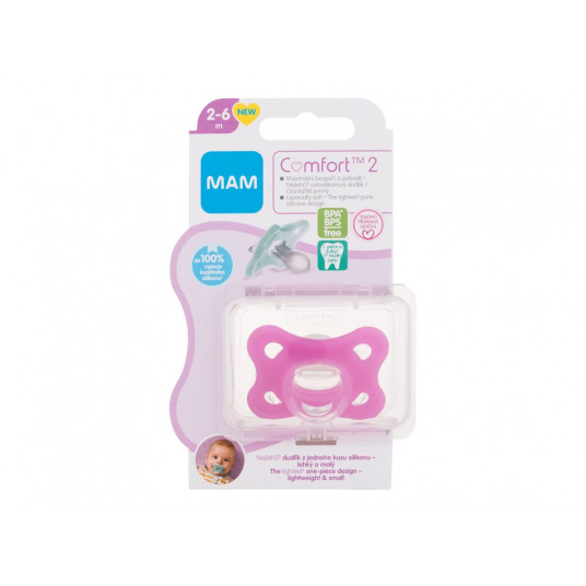 Čiulptukas MAM Comfort 2 Silikoninis čiulptukas 2-6m Rožinis, 1vnt