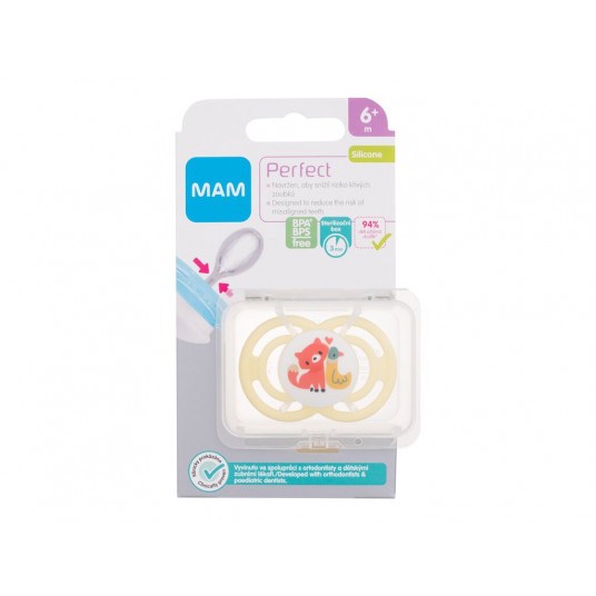 Čiulptukas MAM Perfect Silicone Pacifier 6m+ Fox, 1vnt