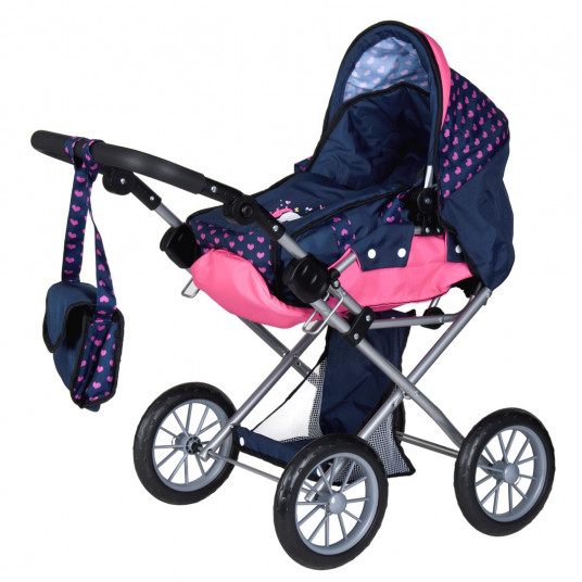 Lėlės vaikų vežimėlis BAYER Design 13654AA City Star combo Rožinė, Tamsiai mėlyna