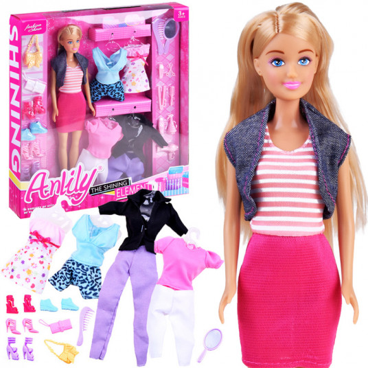 Anlily Doll su drabužių komplektais, batų aksesuarais ZA2457
