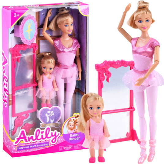 Anlily rinkinys: lėlė + lėlė balerina ZA3487