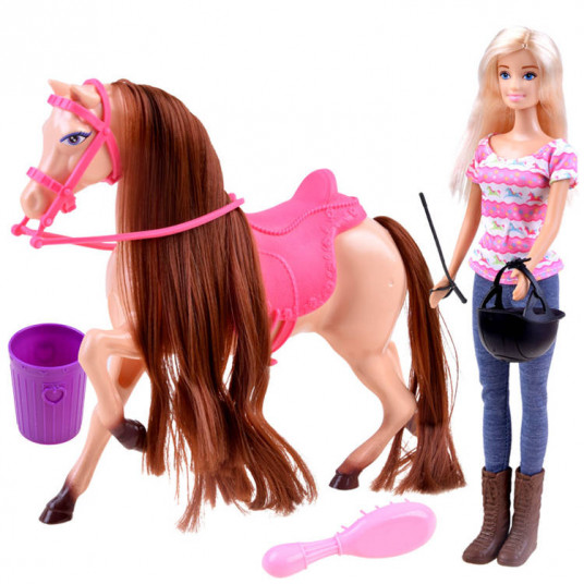 Anlily Doll Jockey su žirgu + priedai ZA3919