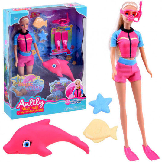 Anlily Doll, plaukikė, nardytoja su delfinu ZA3923