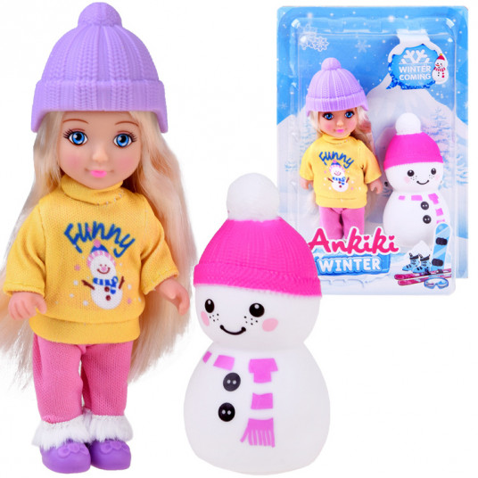 Ankiki Doll maža lėlė 13 cm + sniego senelis ZA4301
