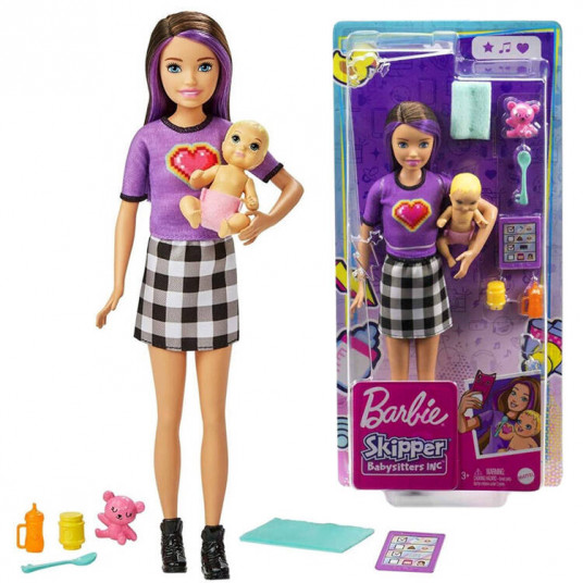 Barbie Skipper lėlės auklė + kūdikio reikmenys GRP11 ZA5084