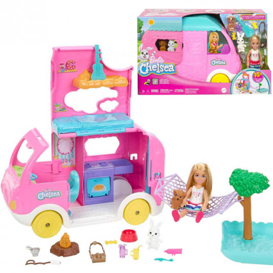 Kemperis Barbie Chelsea mini lėlė + gyvūnų priedai HNH90 ZA5091