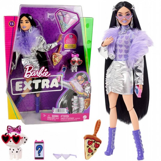 Barbie Extra Madingi ir stilingi lėlė + Dalmatijos šunų aksesuarai Nr. 15 ZA5094