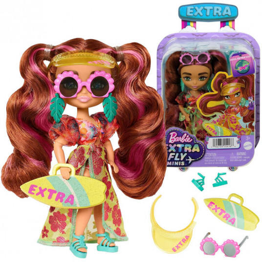 Saulėto paplūdimio stiliaus lėlė Barbie Extra Fly Minis ZA5108