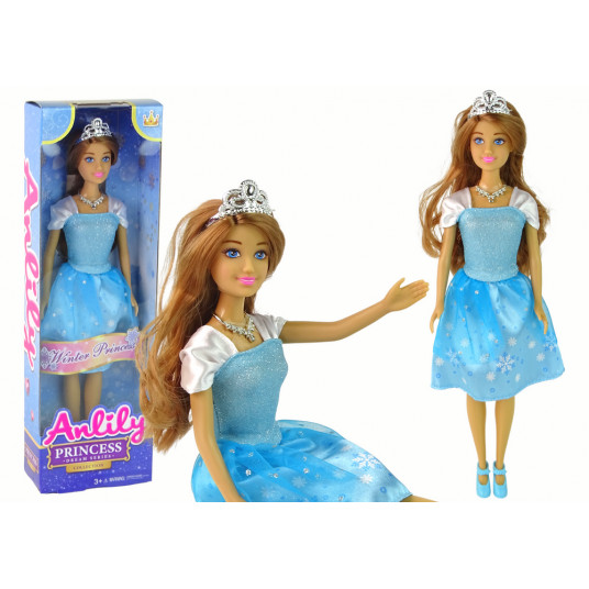 Anlily lėlė - princesė, mėlyna suknele
