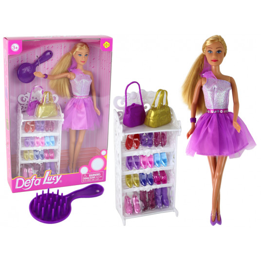 Lėlė Lucy su violetine suknele