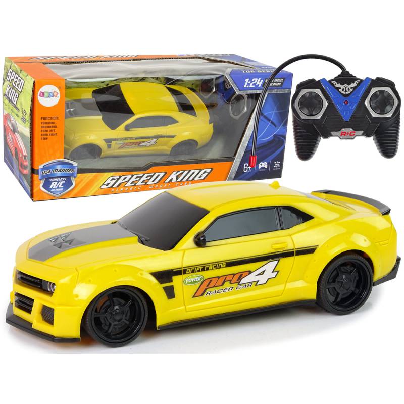 Speed King Sporty nuotoliniu būdu valdomas automobilis, geltonas
