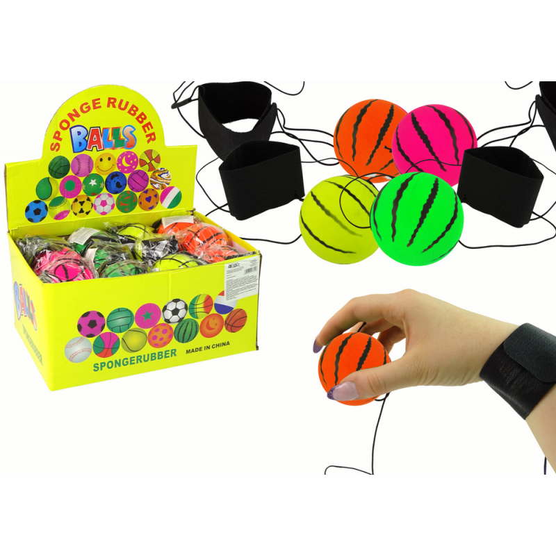 Poliuretano kamuoliukas ant elastinės gumos 6 cm, oranžinės spalvos