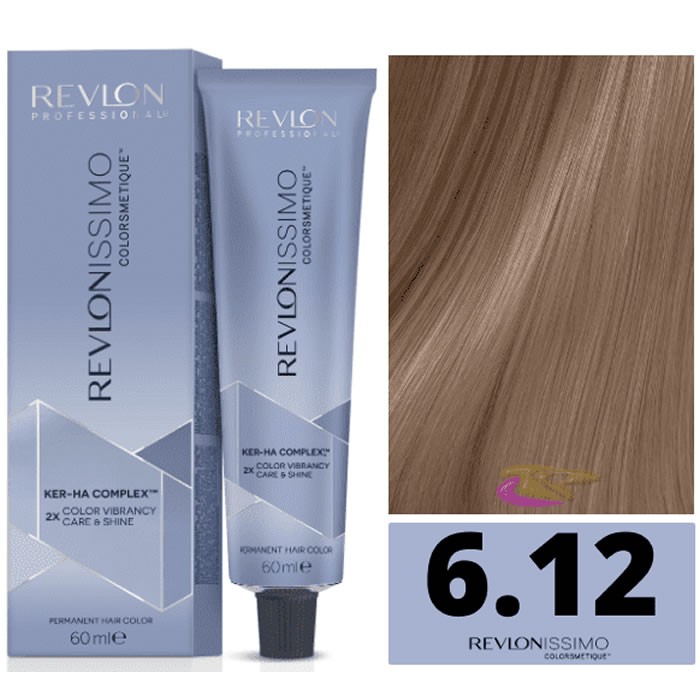 plaukų dažai Revlon Revlonissimo Colorsmetique 6,12 Tamsiai šviesi spalva Iris Ash 60ml
