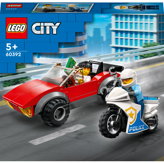 LEGO® 60392 CITY Policijos motociklo ir automobilio gaudynės