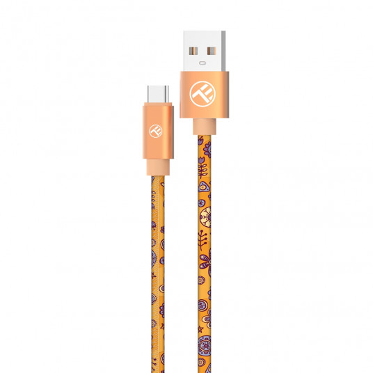 Tellur Graffiti USB į Type-C laidas 3A 1m oranžinis