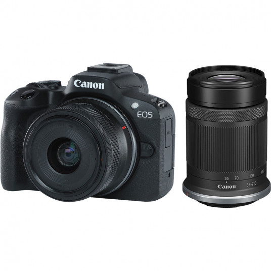 Canon EOS R50 + RF-S 18-45mm IS STM + RF-S 55-210mm IS STM Czarny