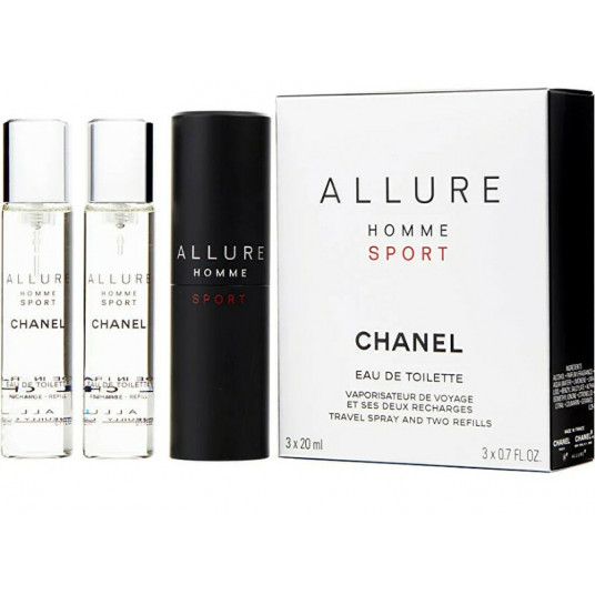 Chanel - Allure Homme Sport - EDT 20 ml (daugkartinis buteliukas) + papildymas (2 x 20 ml) - 60 ml