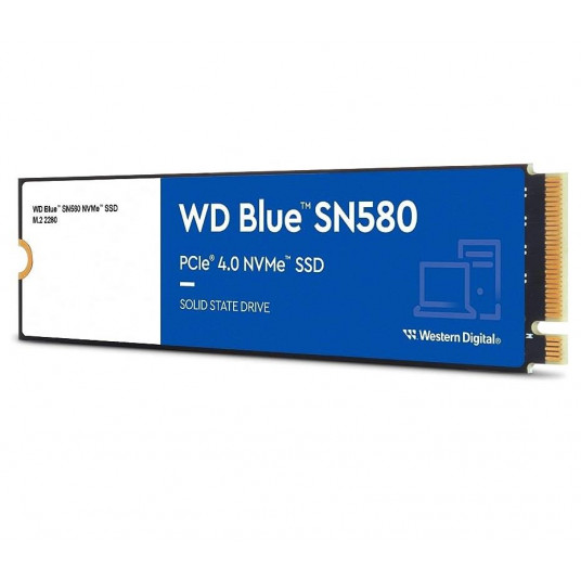 SSD|WESTERN DIGITAL|Mėlynas SN580|2TB|M.2|PCIe Gen4|NVMe|TLC|Rašymo greitis 4150 MB/sek|Nuskaitymo greitis 4150 MB/sek|2,38mm|TBW 900 TB|MTBF 15000000 val.