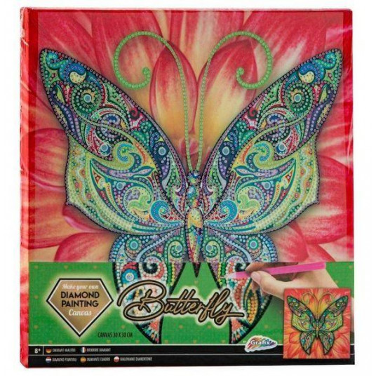 Daimond painting with frame  - 92430 - GRAFIX  - BUTTERFLY
