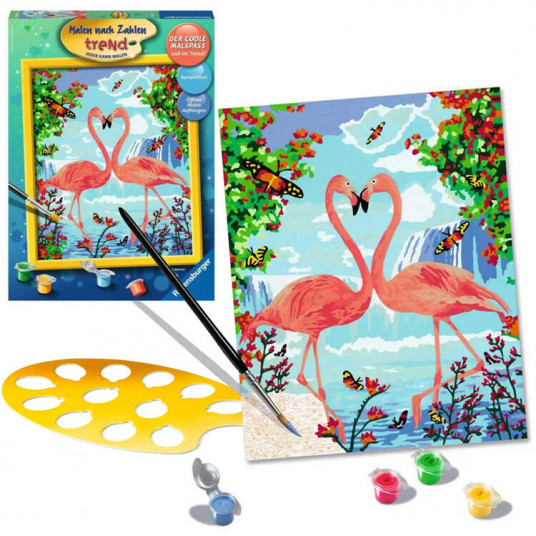 Nupieškite paveikslą FLAMINGES in love Flamingo tapybos rinkinys ZA5131