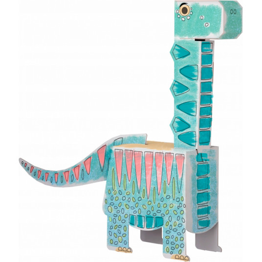 Kartoninis 3D dinozauras Brontosauras spalvinimui