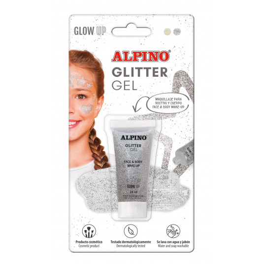 Gelis grimui 14ml ALPINO Glitter silver  bls