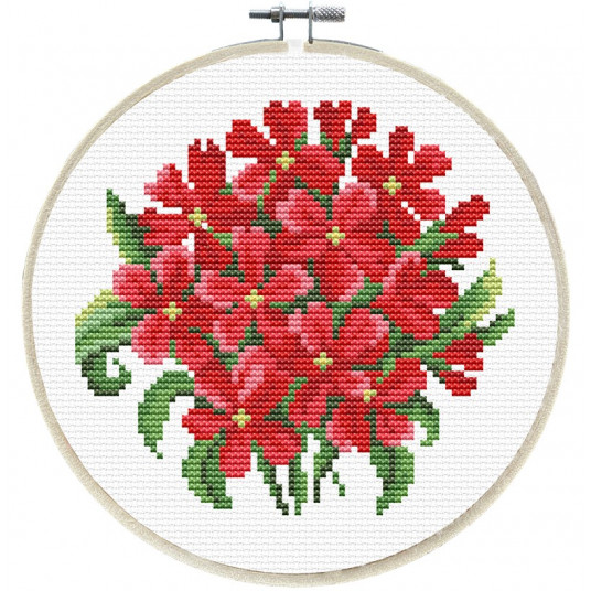 Siuvinėjimo kryželiu rinkinys RED BOUQUET 15x0