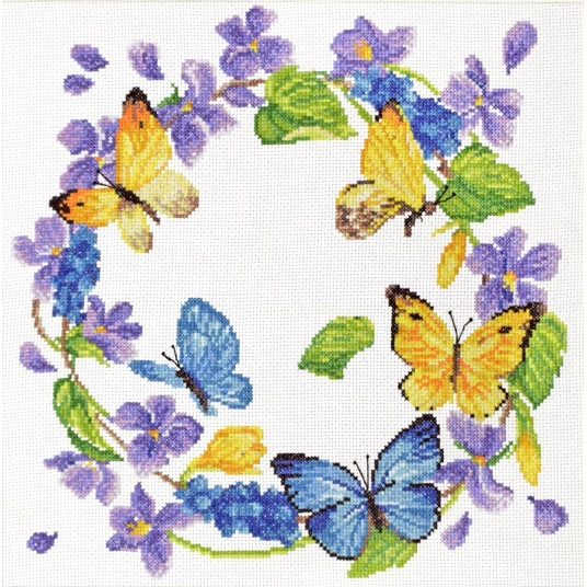 Siuvinėjimo kryželiu rinkinys SUMMER WREATH 29,20x30