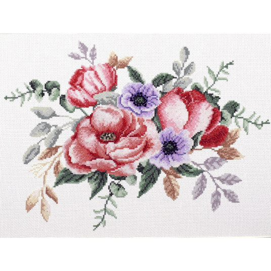 Siuvinėjimo kryželiu rinkinys ELEGANT BOUQUET 34,20x25,20