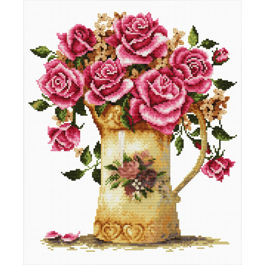 Siuvinėjimo kryželiu rinkinys ANTIQUE FLOWER VASE 26x29