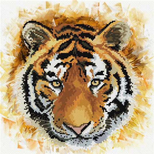 Siuvinėjimo kryželiu rinkinys TIGER CHARGE 30,50x30,50