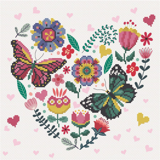 Siuvinėjimo kryželiu rinkinys LOVE GARDEN 30,50x30,50
