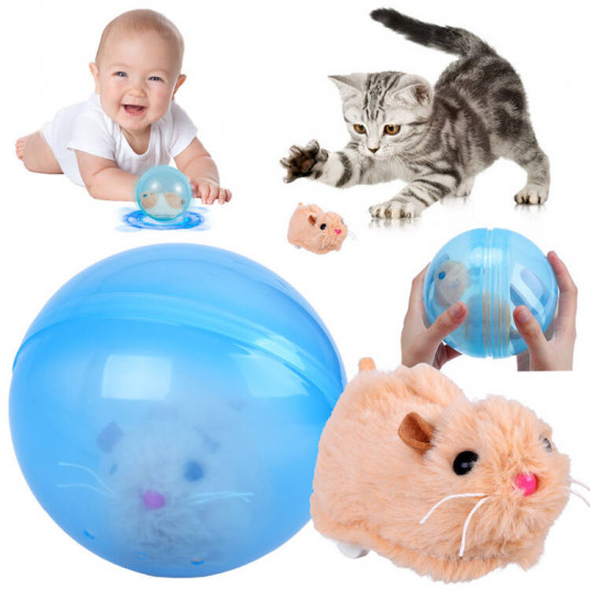 Žavus žiurkėnas kamuoliuke, interaktyvus žaislas vaikams ZA4958