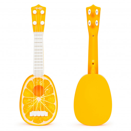 Ukulele gitara vaikams, keturios stygos, oranžinė