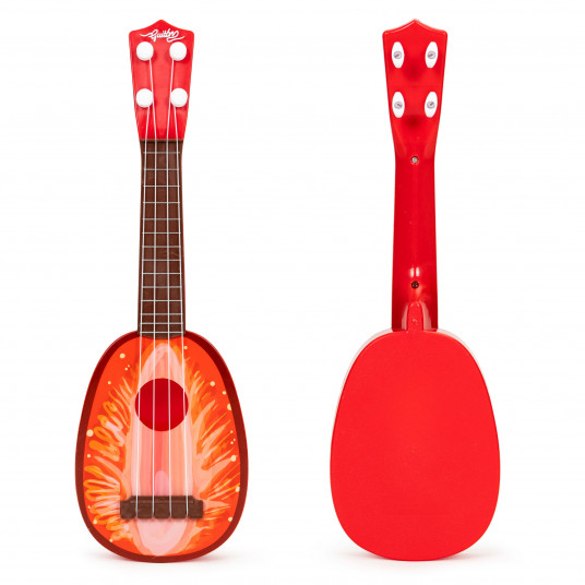 Ukulele gitara vaikams, keturios stygos, braškinė